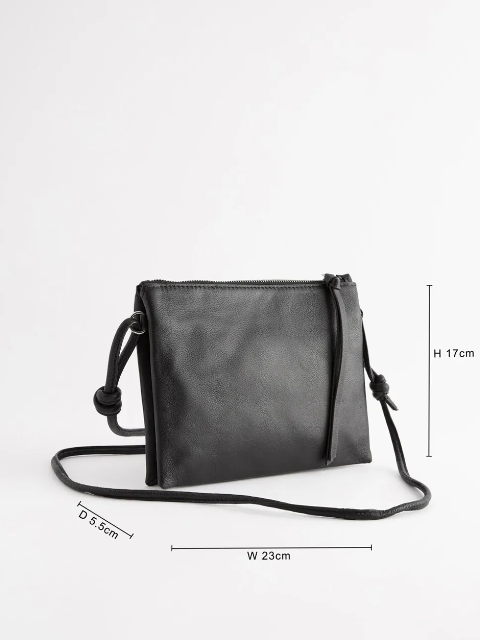 Zwart - Leren crossbodytas