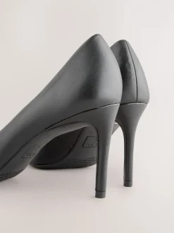 Zwart - Leren mid-court pumps