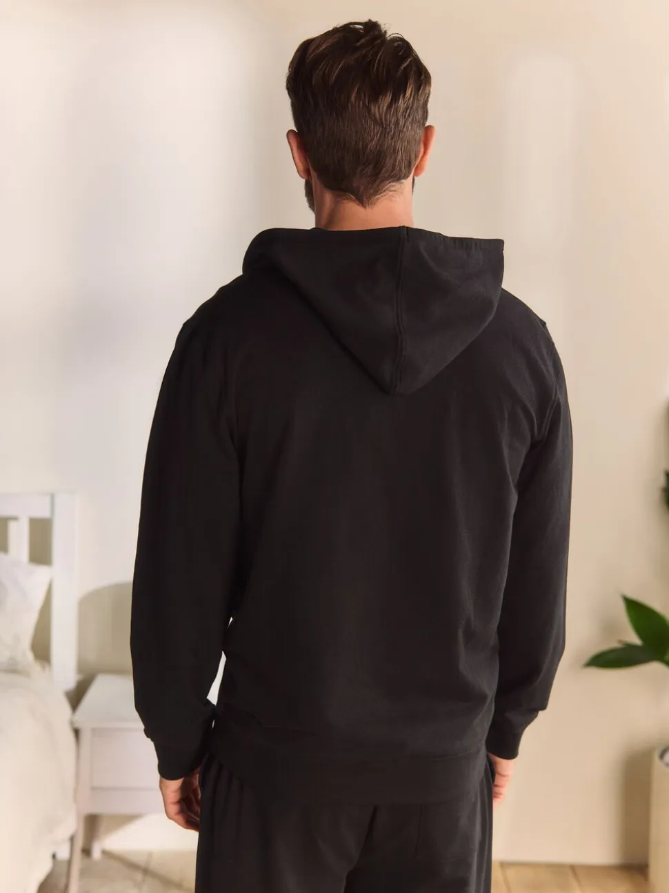 Zwart - Lichte hoodie met rits