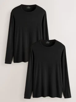 Zwart - Lightweight Thermogen Long Sleeve T-Shirts 2 Pack