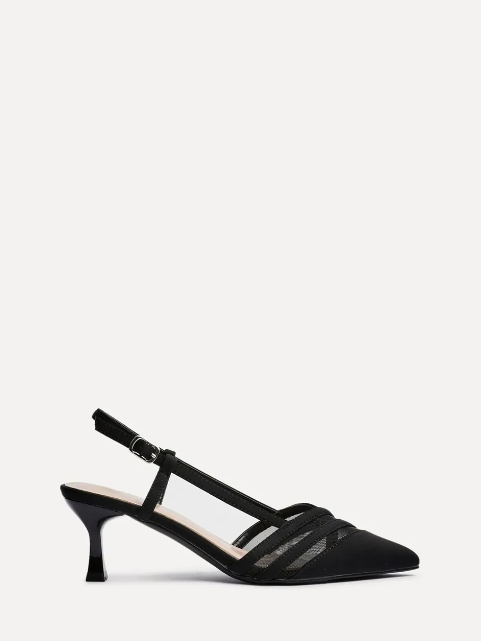 Zwart - Linzi Milan mesh pumps met hakken