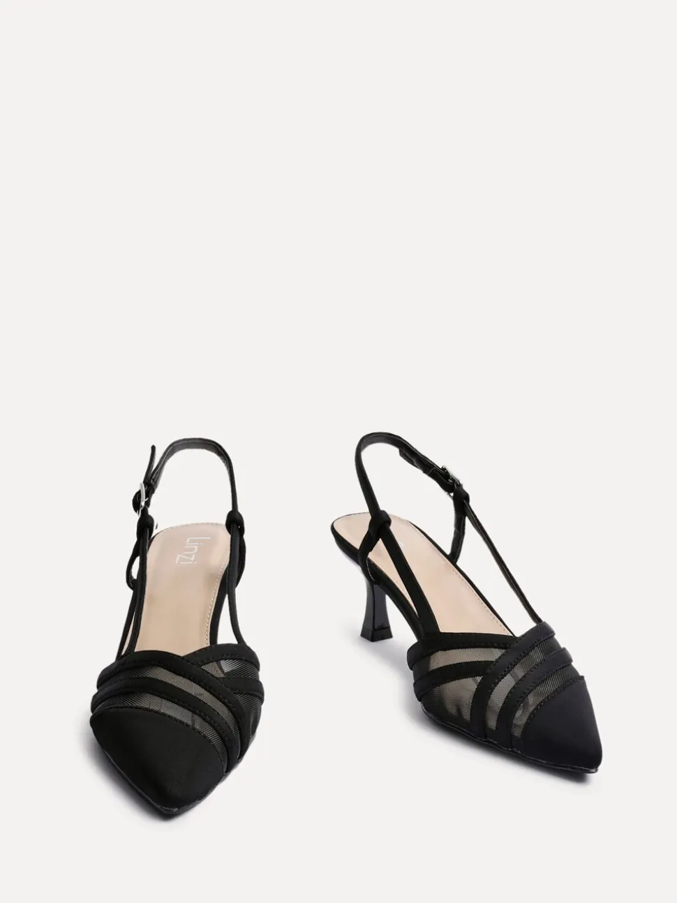 Zwart - Linzi Milan mesh pumps met hakken