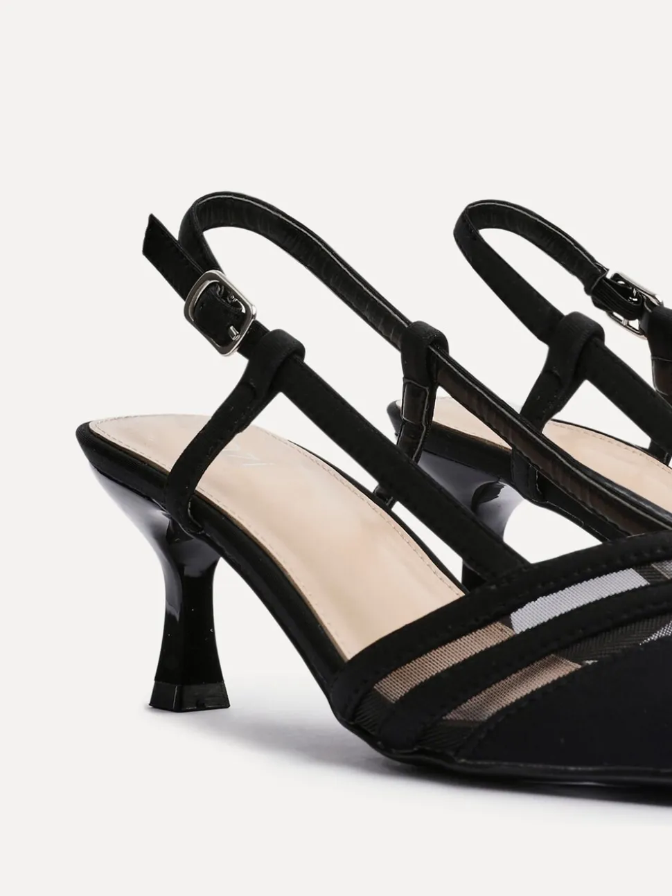 Zwart - Linzi Milan mesh pumps met hakken