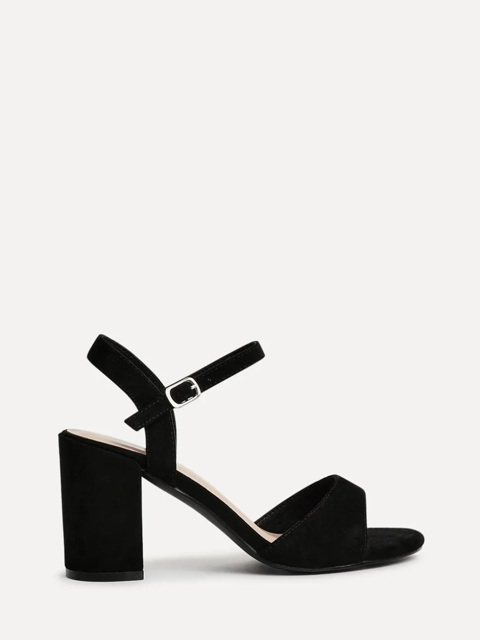 Zwart - Linzi Soul Open Back Barely There Block Heel Sandals
