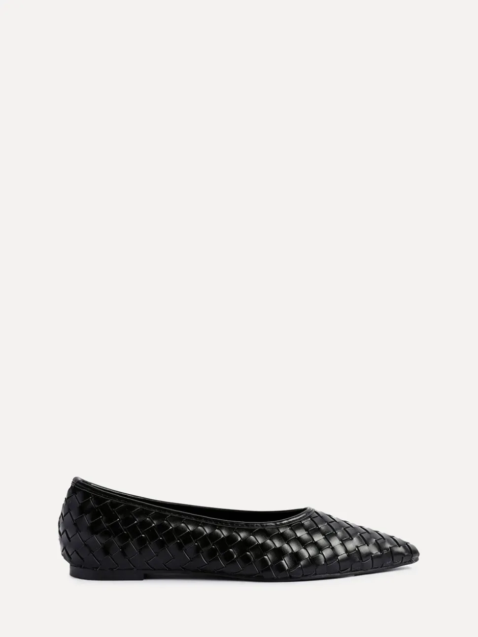 Zwart - Linzi Talina Woven Pointed Toe Ballet Flats