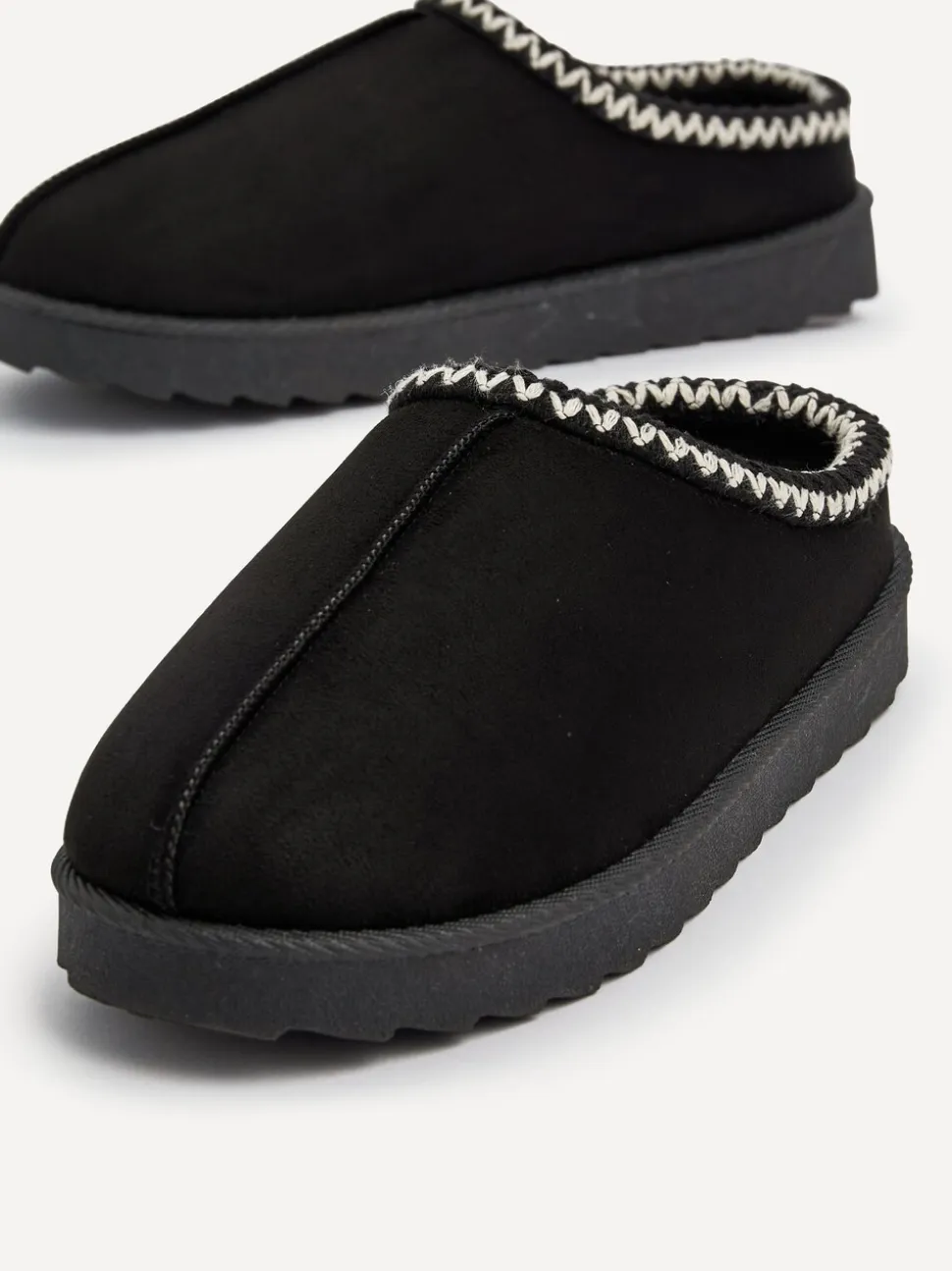 Zwart - Linzi Tana Faux Suede Slip-On Slippers