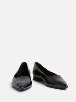 Zwart - Linzi Wide Fit Compete Pointed Toe Ballet Flat Shoes
