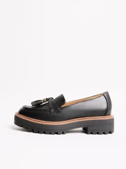 Zwart - Lipsy Chunky Snaffle Trim Detail Faux Leather Loafers