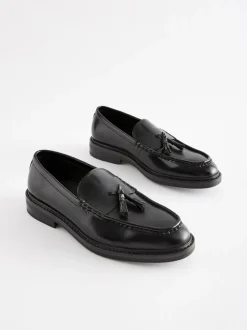 Zwart - Loafers met dikke zool en kwast