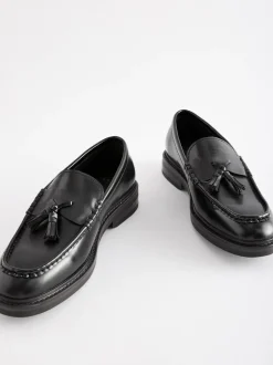 Zwart - Loafers met dikke zool en kwast