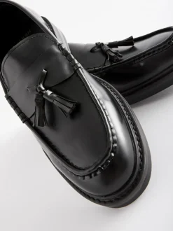 Zwart - Loafers met dikke zool en kwast