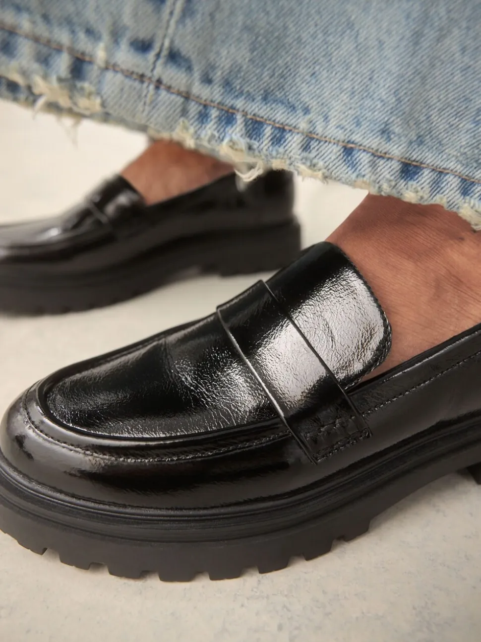 Zwart - Loafers met dikke zool