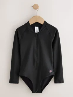 Zwart - Long Sleeve Sunsafe Swimsuit (3mths-16yrs)