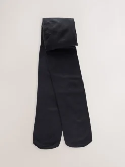 Zwart - Longer Length 40 Denier School Tights 2 Pack