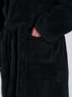 Zwart - Loungeable Sherpa kamerjas met capuchon