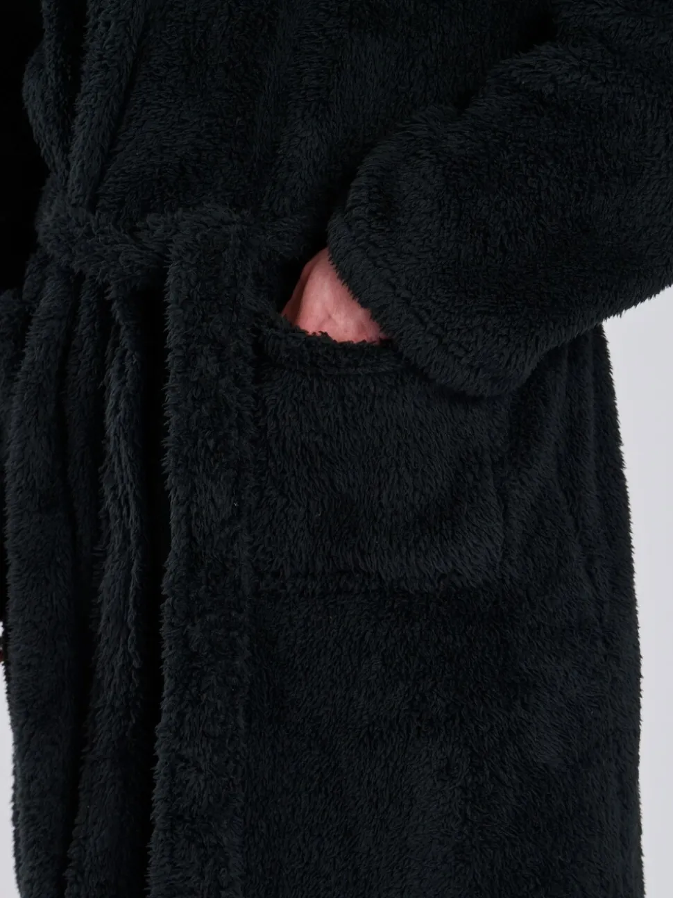 Zwart - Loungeable Sherpa kamerjas met capuchon
