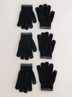 Zwart - Magic handschoenen 3 paar (3-16jr)