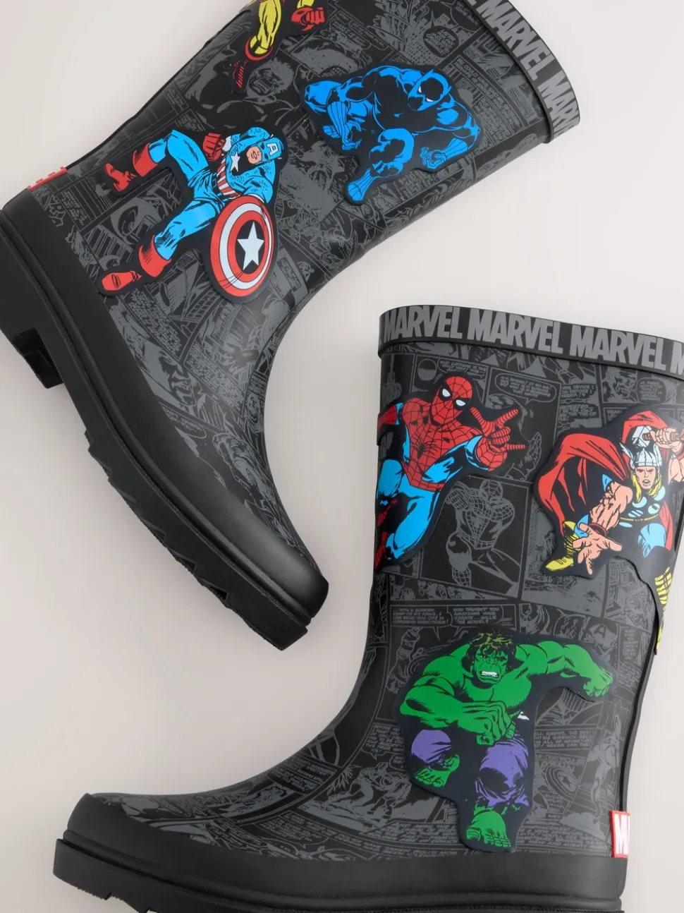 Zwart - Marvel Comic Print Laarzen
