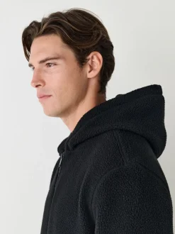 Zwart - Mat capuchon - Borg Fleece