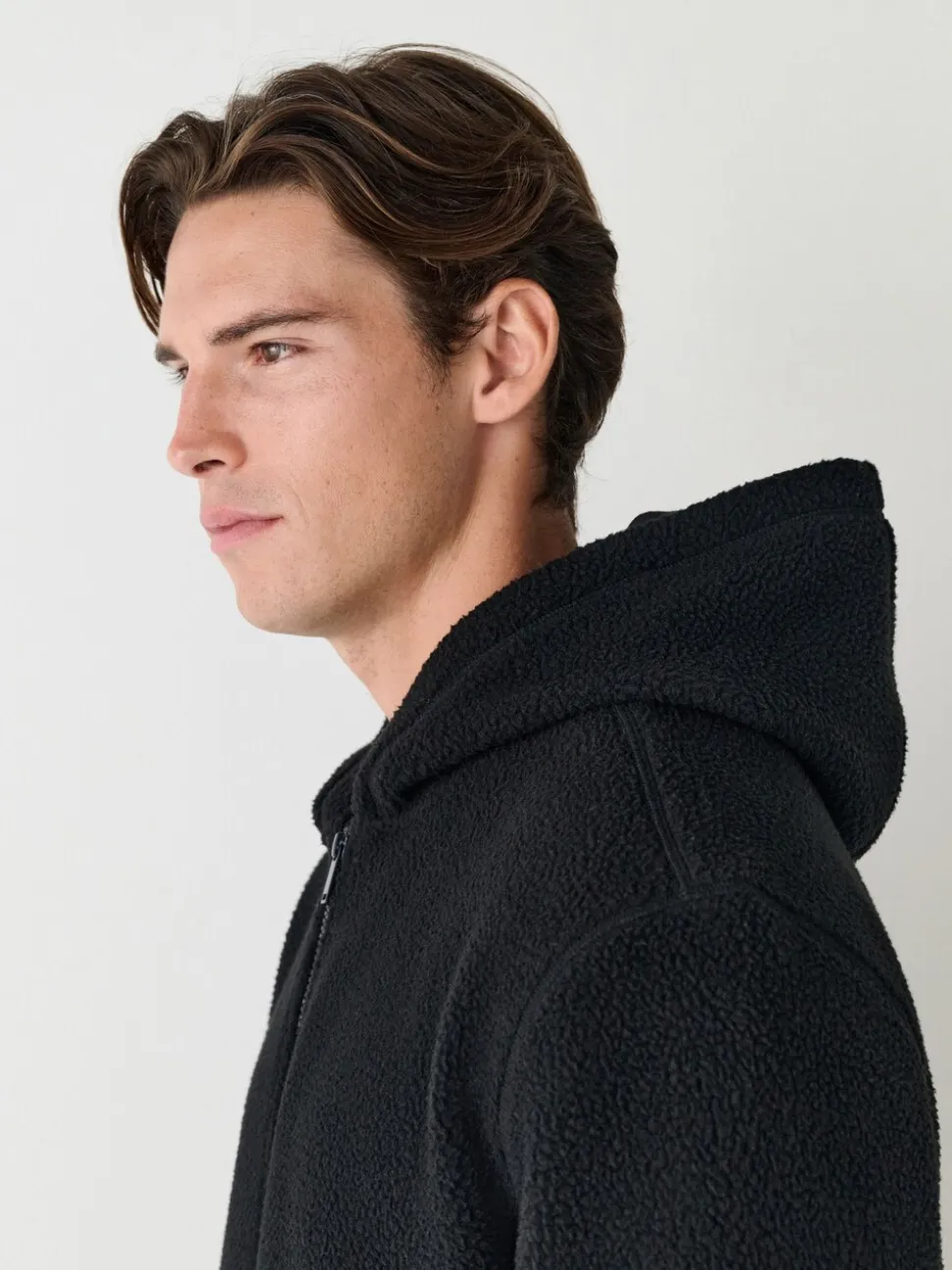 Zwart - Mat capuchon - Borg Fleece