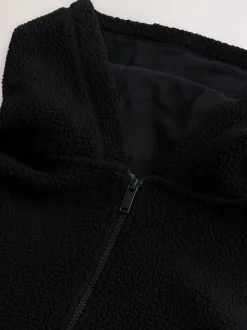 Zwart - Mat capuchon - Borg Fleece