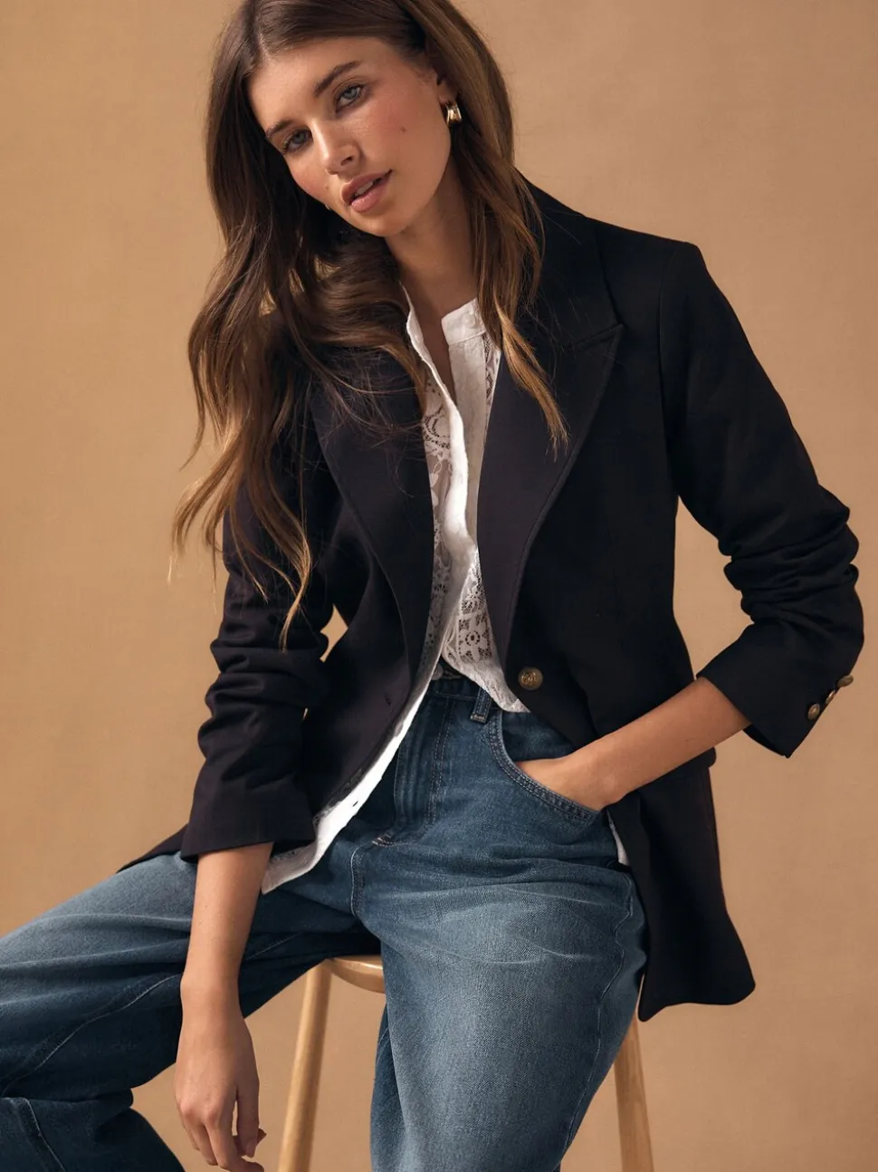 Zwart - Mid Rise Stretch Bootcut Jeans