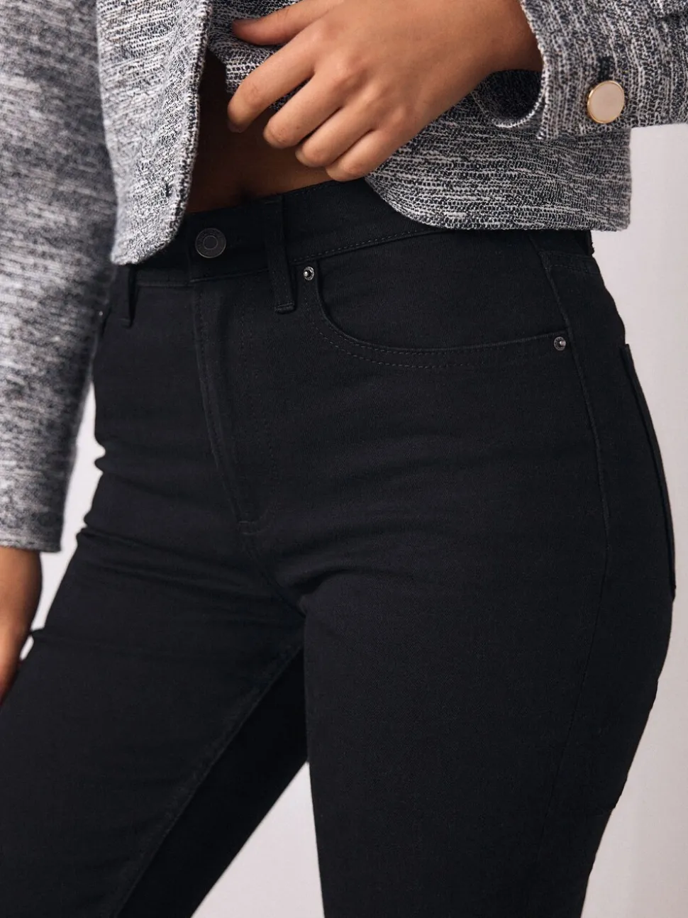 Zwart - Mid Rise Stretch Bootcut Jeans