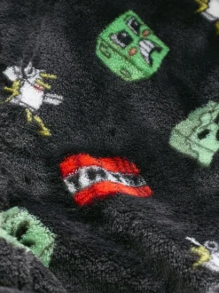 Zwart - Minecraft fleece badjas (5-16jaar)
