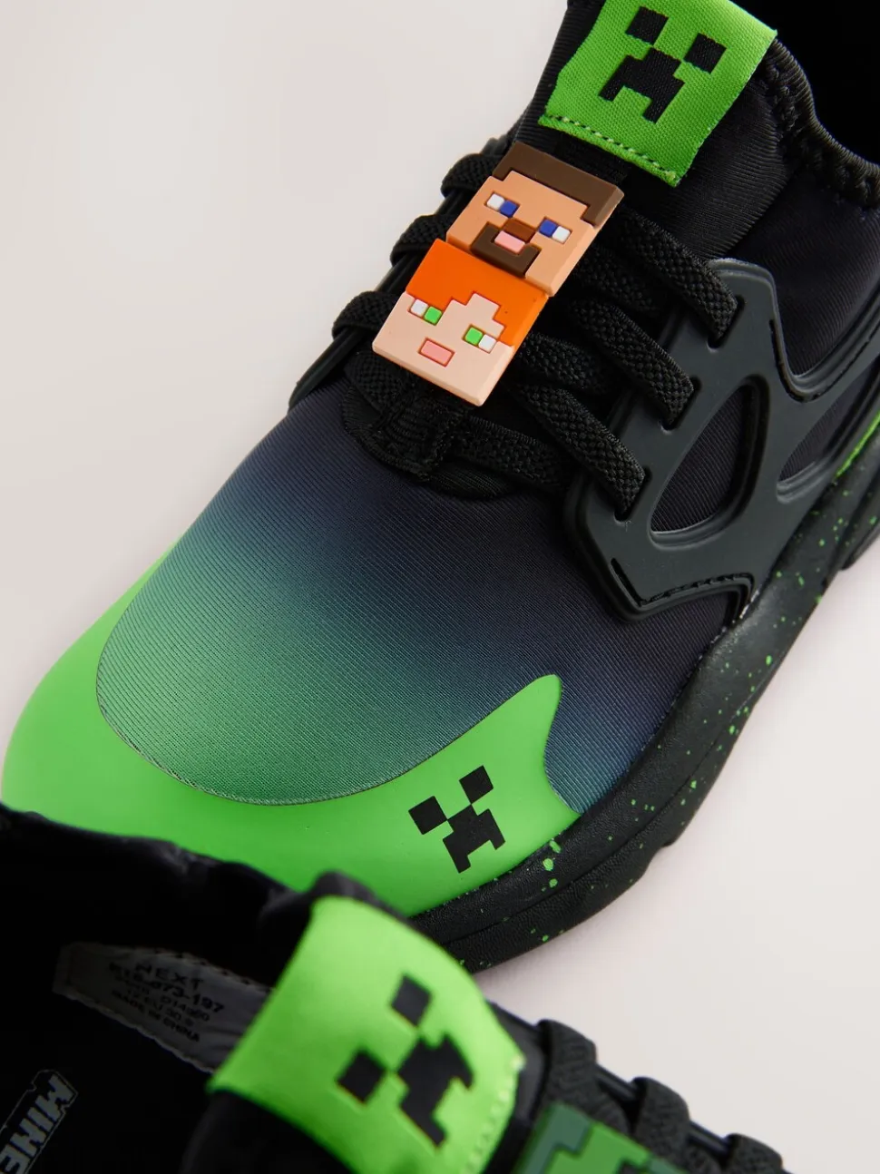 Zwart - Minecraft sneakers met elastische veters