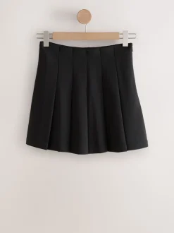 Zwart - Mini Jersey Pleated Skirt