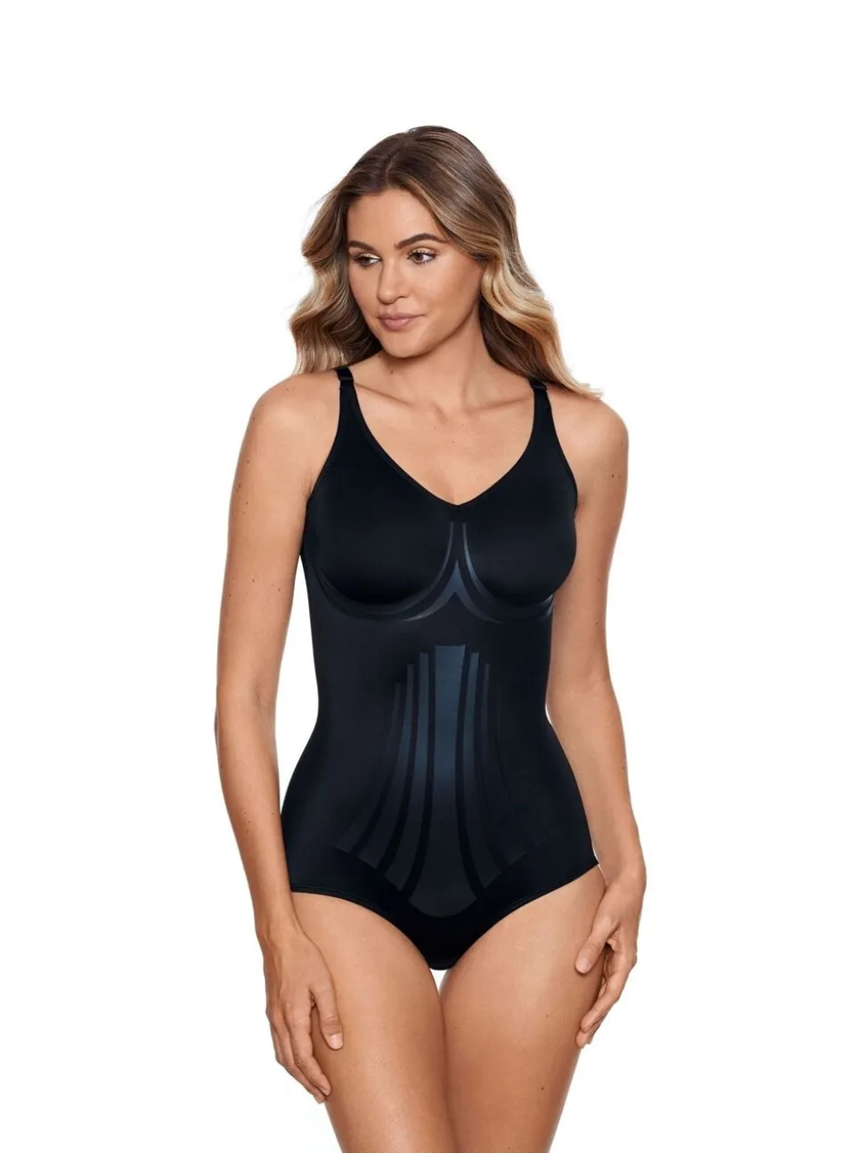 Zwart - Miraclesuit - Shapewear vormgevende body zonder beugel met extra sterke ondersteuning