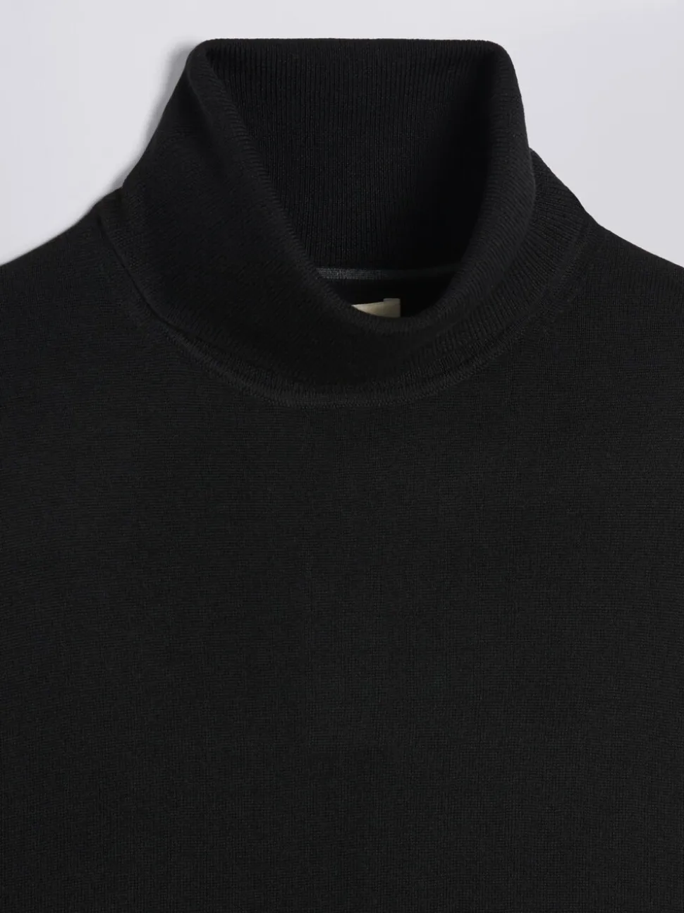 Zwart - MOSS Merino-Blend Roll Neck Jumper