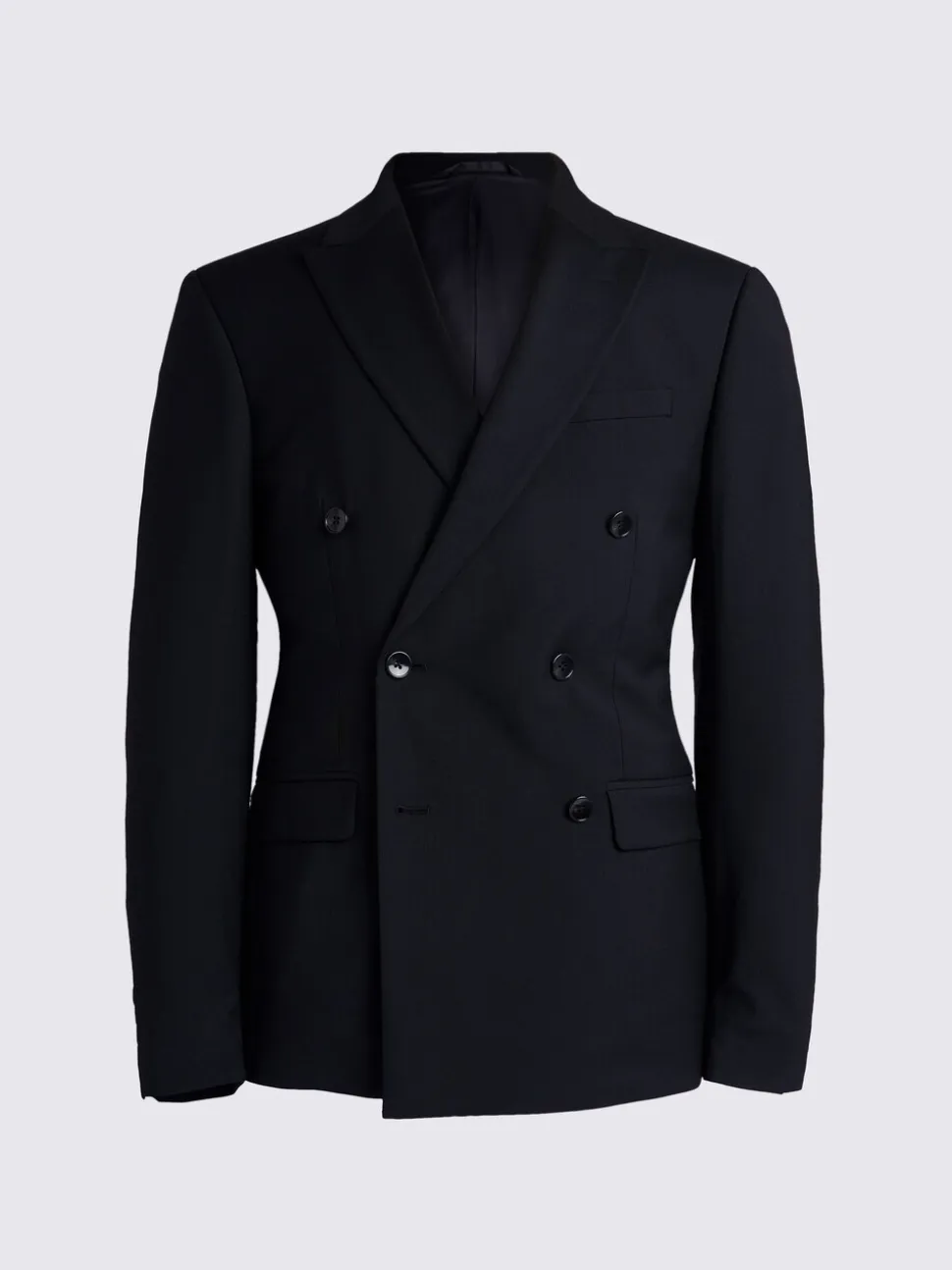 Zwart - MOSS Slim Double Breasted Stretch Suit Jacket