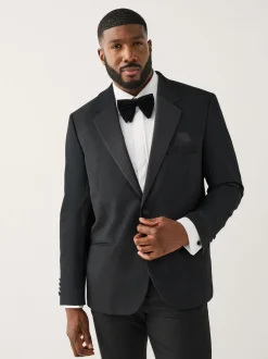 Zwart - Muscle Fit Motionflex Stretch Tuxedo Suit Jacket