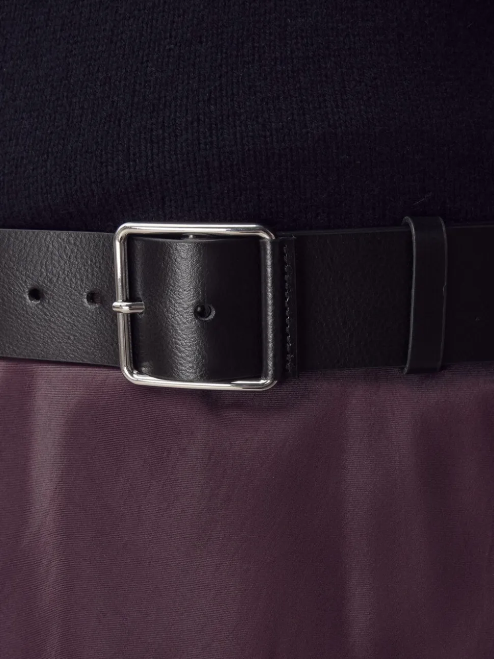 Zwart - N. Premium brede leren riem, Made in Italy