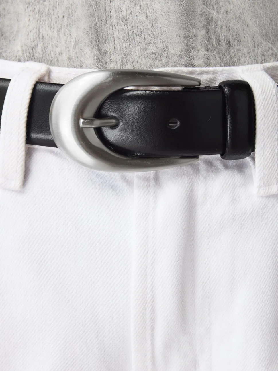 Zwart - N. Premium Made In Italië Plus-maten leren riem met gesp
