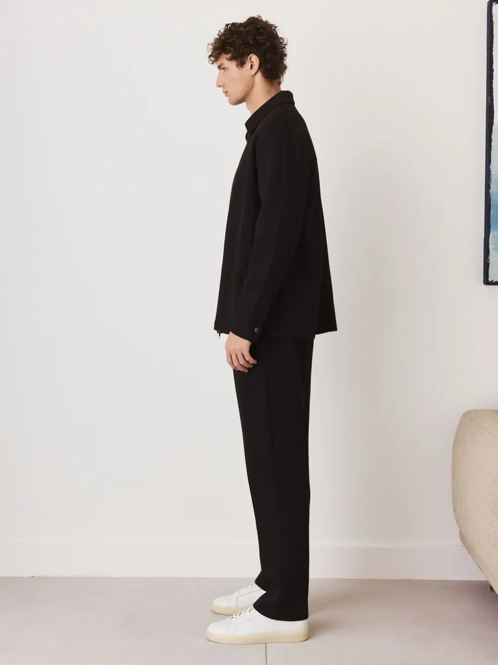 Zwart - N. Premium Soft Touch Scuba Slim Fit Open Joggers