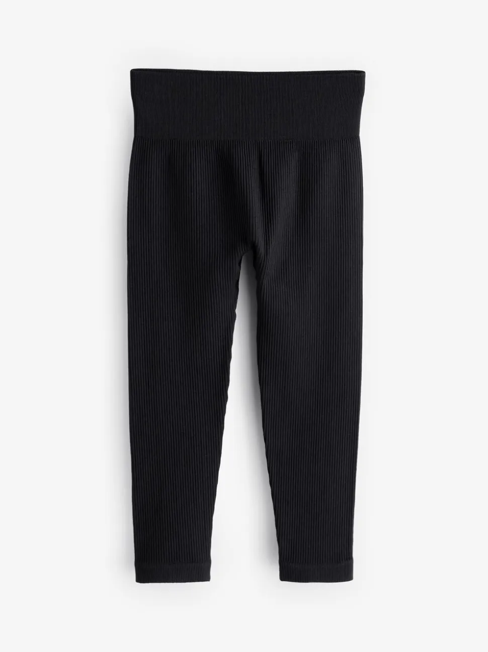 Zwart - Naadloze geribbelde leggings met hoge taille (3-16jaar)