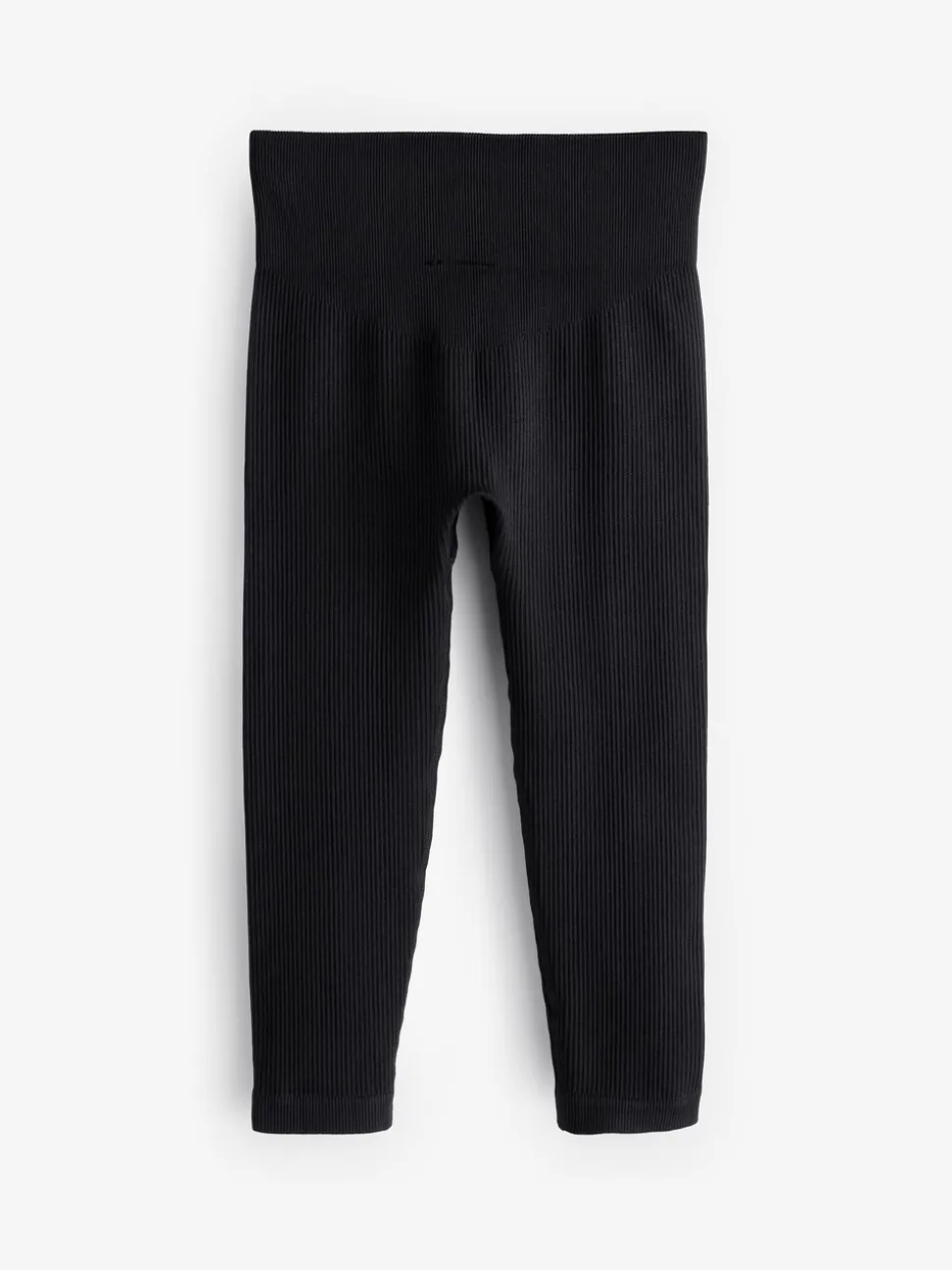 Zwart - Naadloze geribbelde leggings met hoge taille (3-16jaar)