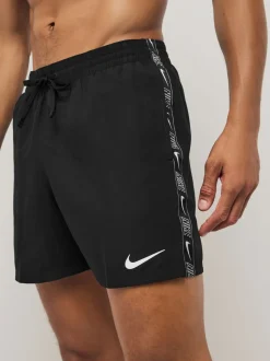 Zwart - Nike 5 inch zwarte volley zwemshort met logobies
