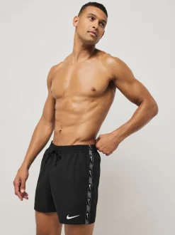 Zwart - Nike 5 inch zwarte volley zwemshort met logobies