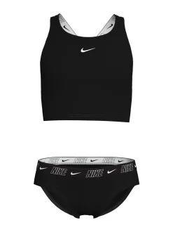 Zwart - Nike bikiniset met gekruiste bandjes en logobies