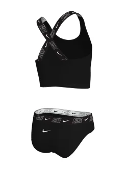 Zwart - Nike bikiniset met gekruiste bandjes en logobies
