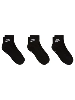 Zwart - Nike Everyday Essential Ankle 100% Cotton Socks 3 Pack