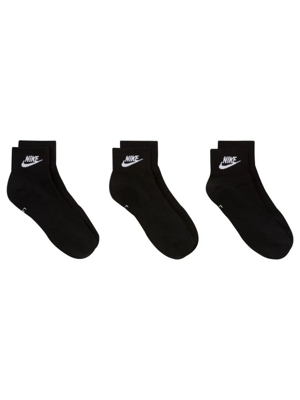 Zwart - Nike Everyday Essential Ankle 100% Cotton Socks 3 Pack