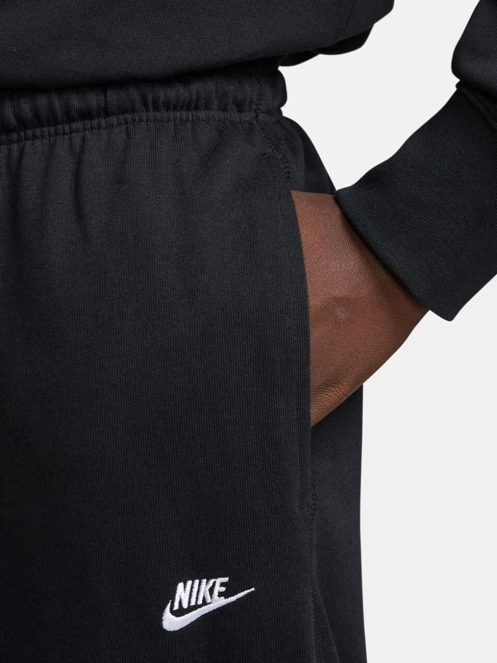 Zwart - Nike Sportkleding Club gebreide joggingbroek met open zoom van 100% katoen