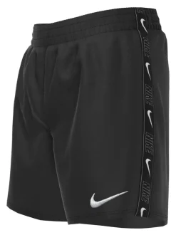 Zwart - Nike Swim Logo Tape 4 Inch Volley Shorts