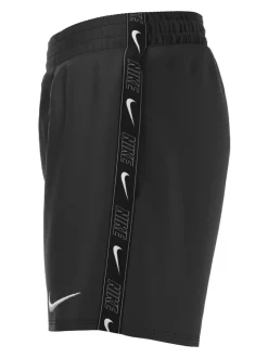 Zwart - Nike Swim Logo Tape 4 Inch Volley Shorts