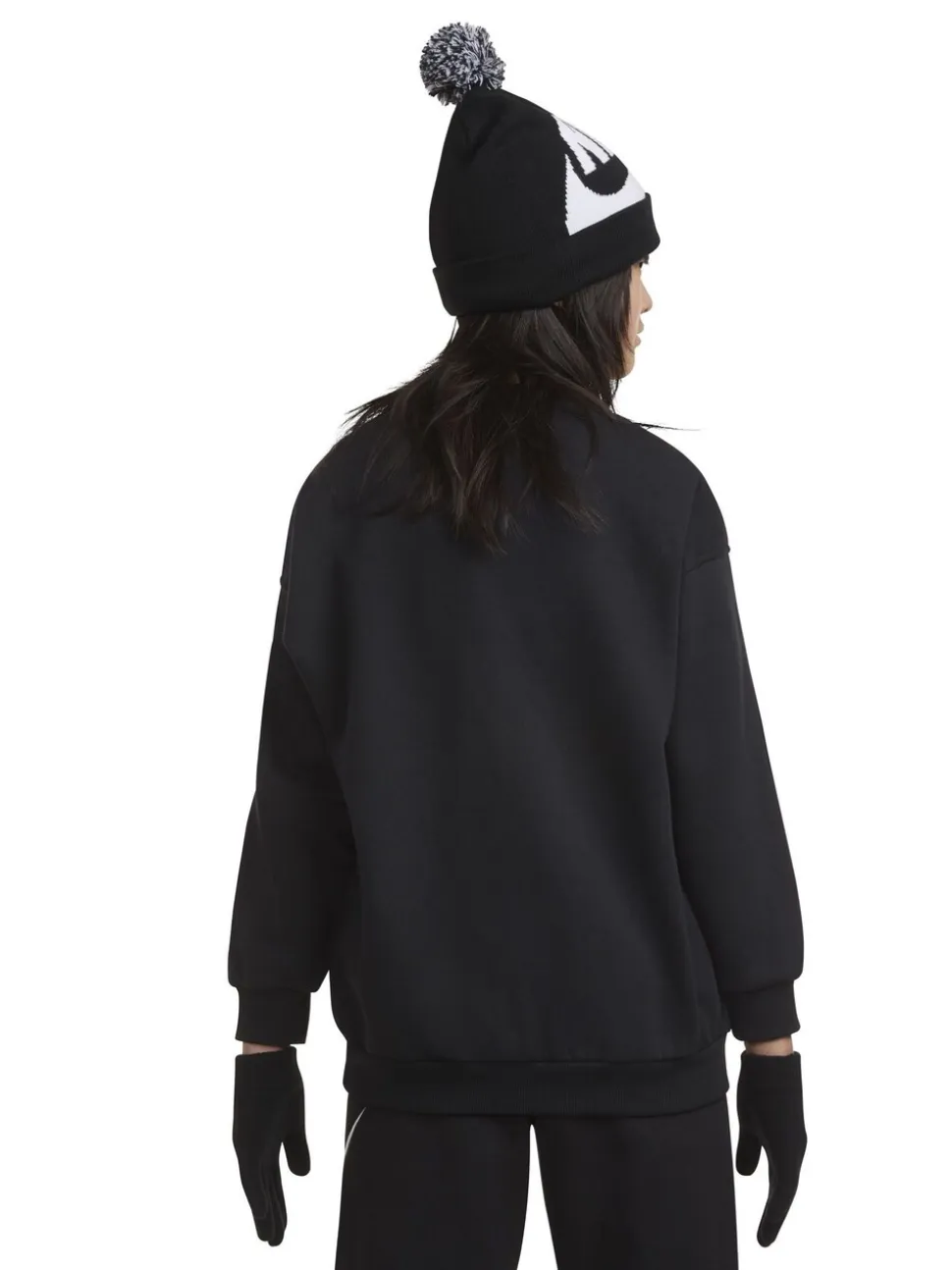 Zwart - Nike Swoosh Pom Beanie and Glove Set
