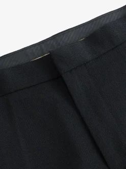 Zwart - Normale Pasvorm - Adjustable Tuxedo Trousers With Wool